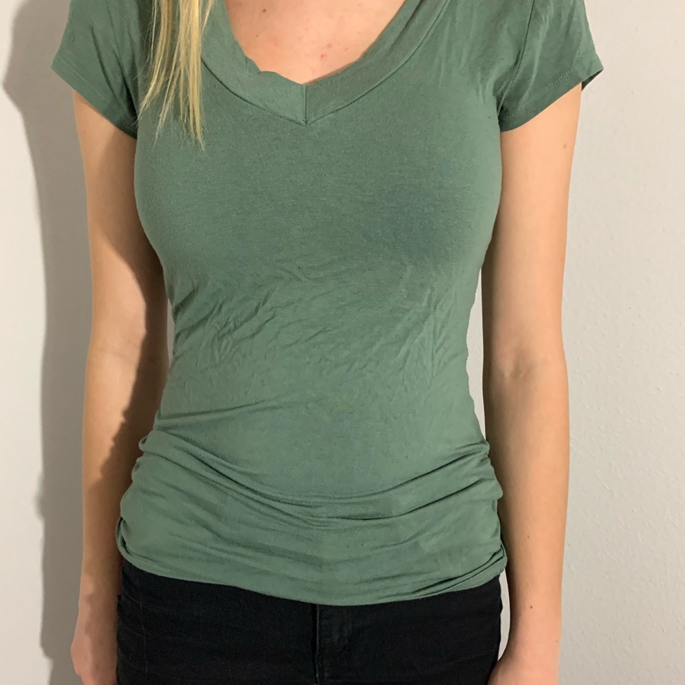 cute green v neck